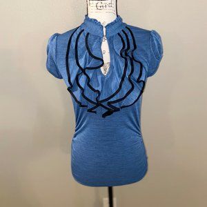 Heartsoul stretchy material royal blue blouse